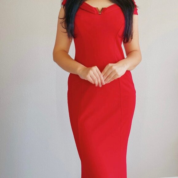 Red Maxi Evening Dress - Picture 6 of 6